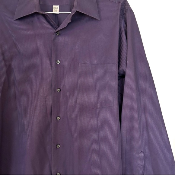 Van Heusen Men’s Purple Button Up Dress Shirt Striped Size XL Neck 17.5 Pocket - Picture 5 of 11